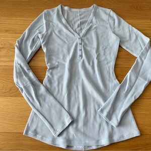 Lululemon Athletica Light Gray V-Neck Blouse